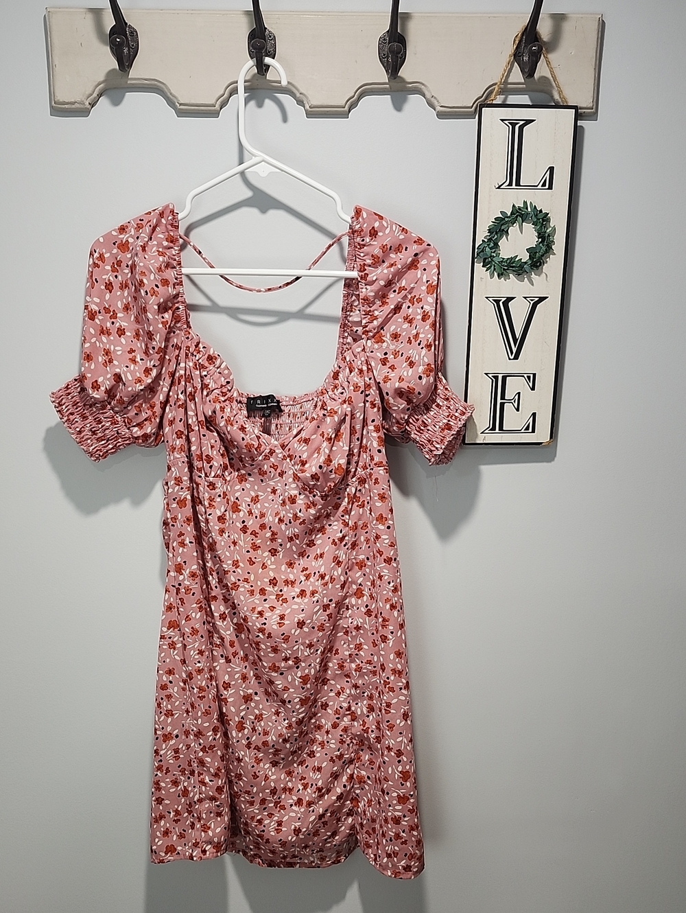 Trixxi Rose Pink Floral Tie-Front Mini Dress